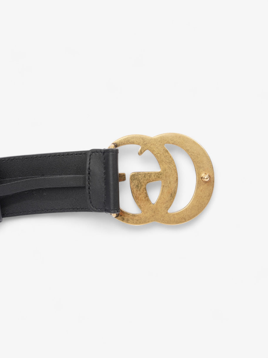 Gucci GG Marmont 2015 Re-Edition Wide Belt Black / Gold Leather 95cm / 38