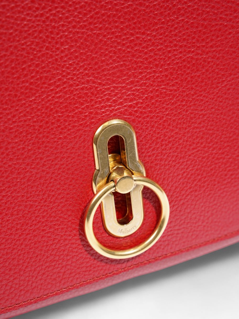 Mulberry Amberley Satchel Scarlet Red Grained Leather Image 7