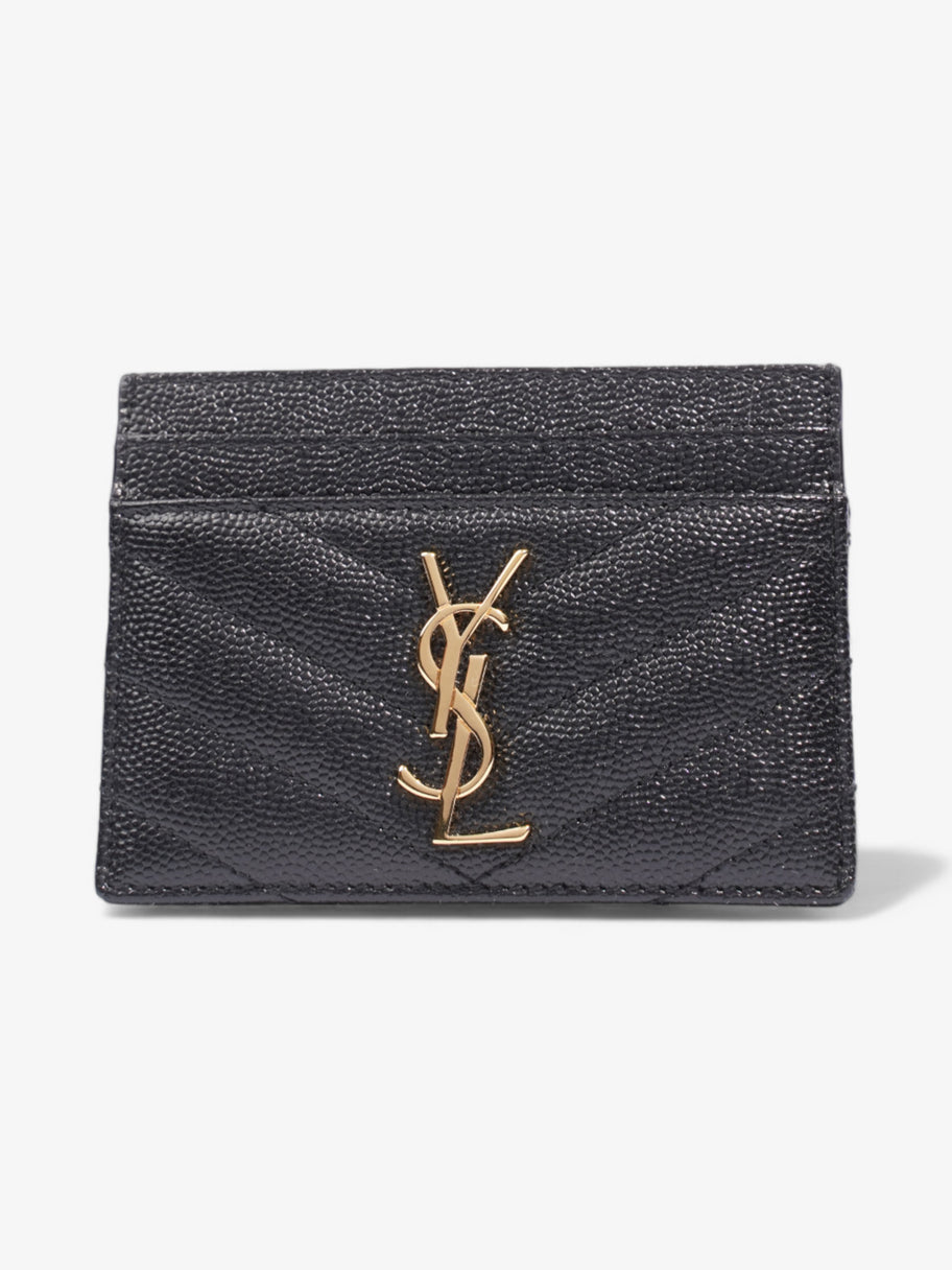 Ysl black and gold card holder sale