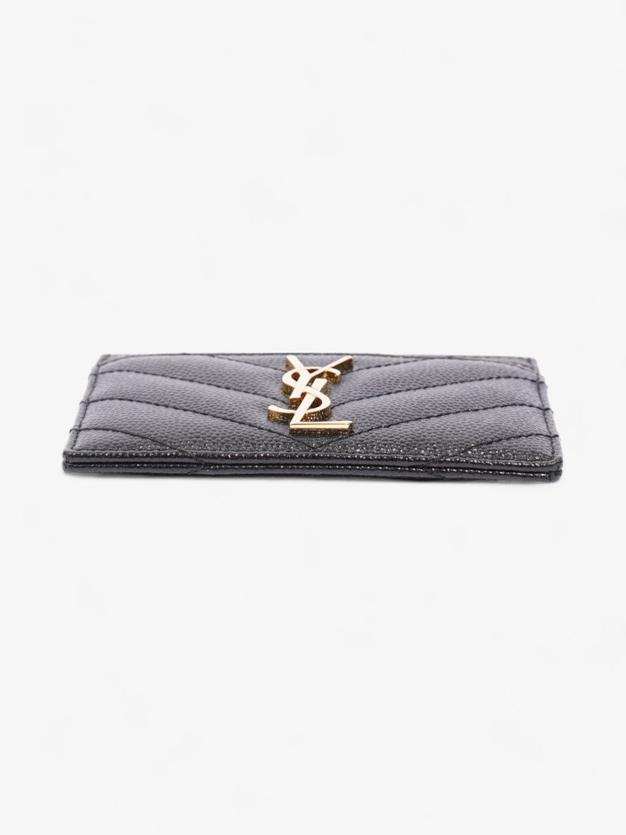 Saint Laurent Cassandre Card Holder Black / Gold Matelasse Leather Image 4