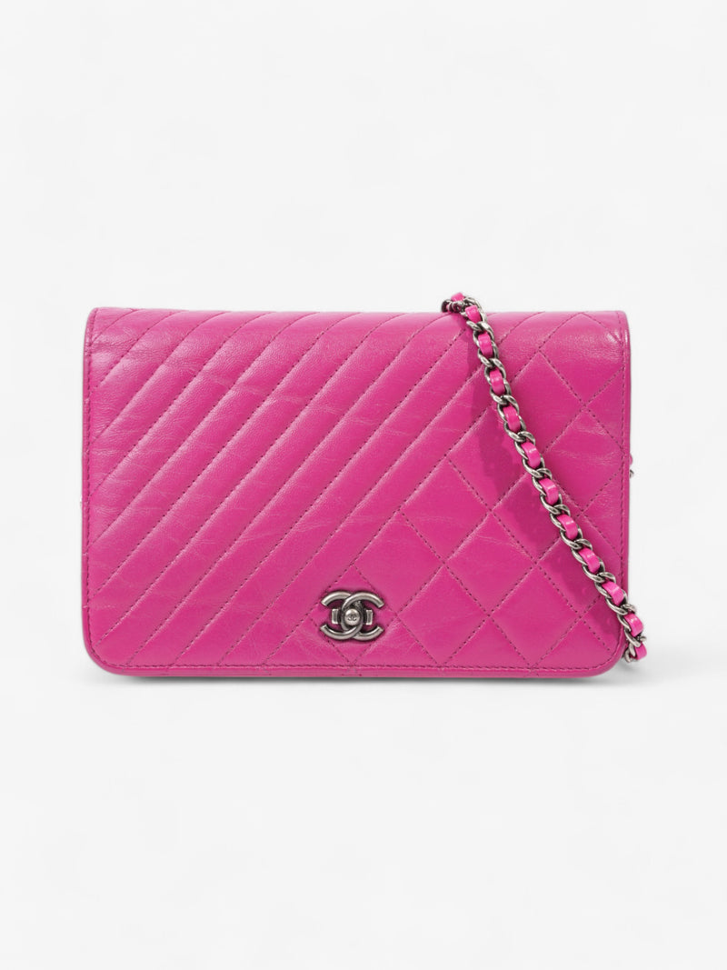  Chanel WOC Fuschia Pink Lambskin Leather