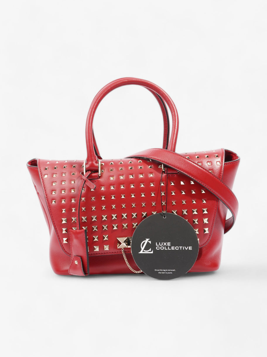 Valentino Rockstud Demilune Red Leather Image 8