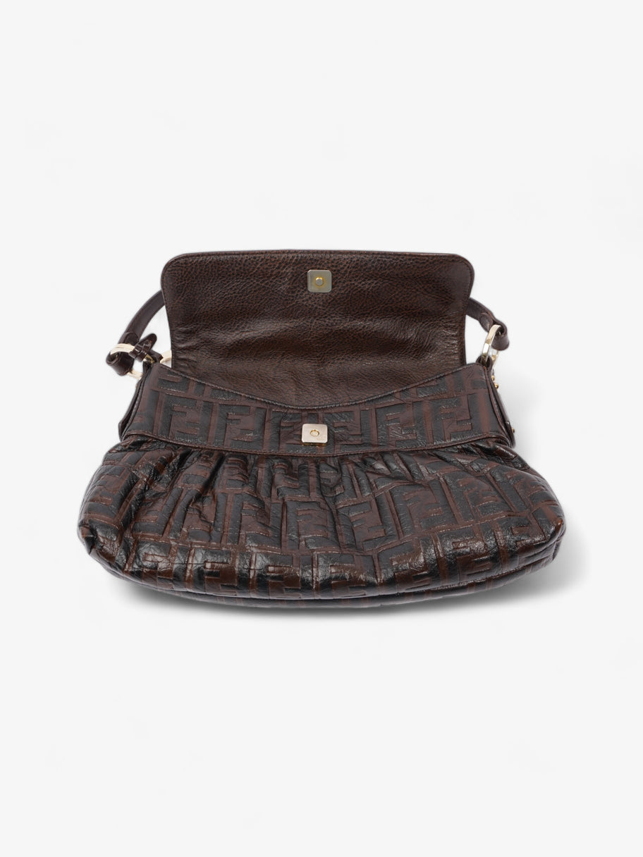 Fendi Chef Dark Brown Zucca Leather Medium Image 9