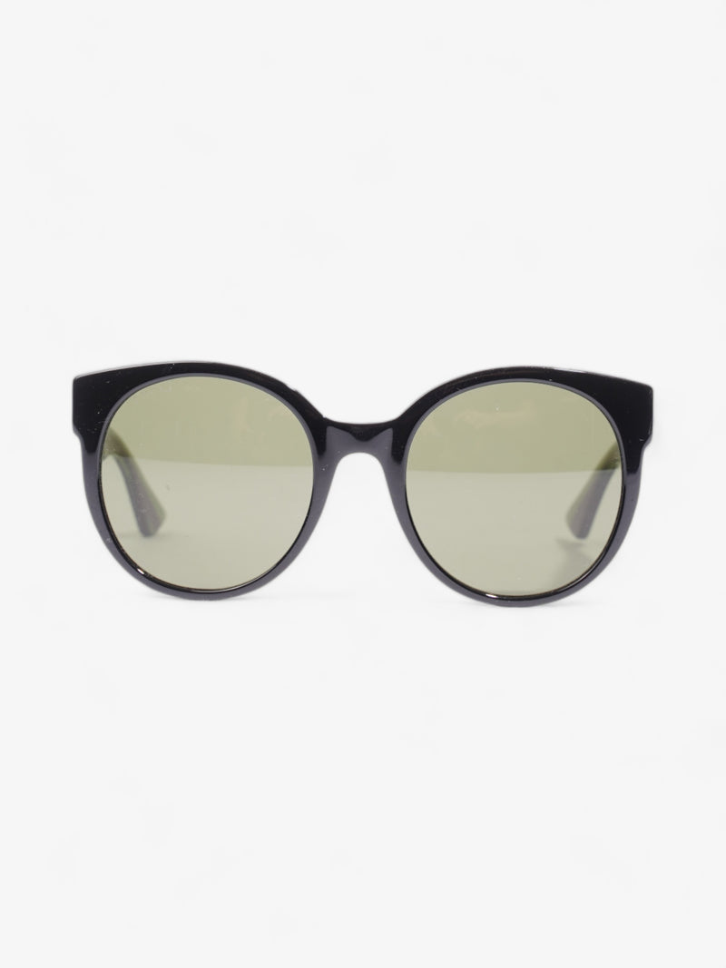  Gucci Round Sunglasses Black / Green / Red Acetate 140mm