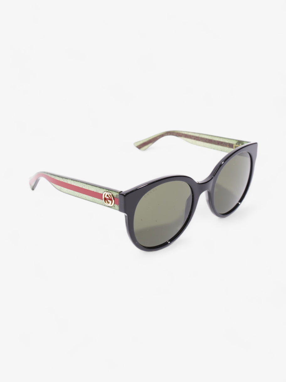 Gucci Round Sunglasses Black / Green / Red Acetate 140mm Image 7