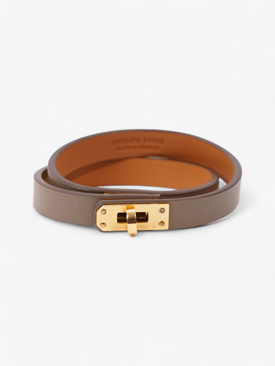 Hermes Mini Kelly Double Tour Bracelet Étoupe Calfskin Leather T3 Image 1