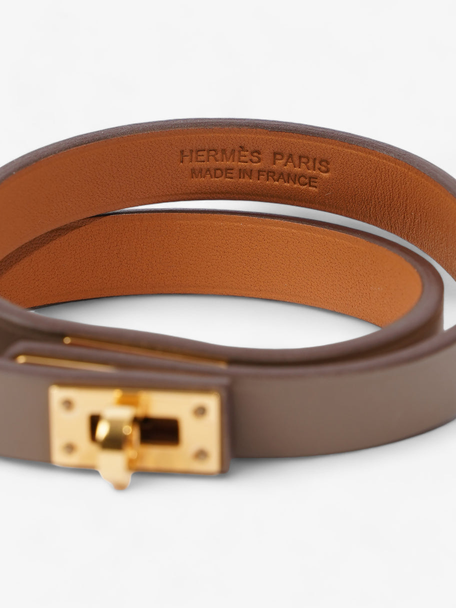 Hermes Mini Kelly Double Tour Bracelet Étoupe Calfskin Leather T3 Image 2