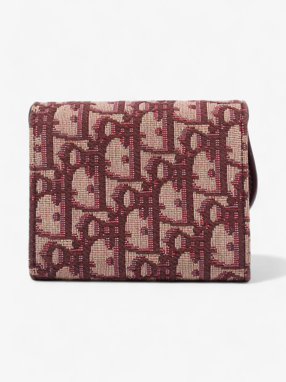 Christian Dior Saddle Card Holder Burgundy Canvas Image 2