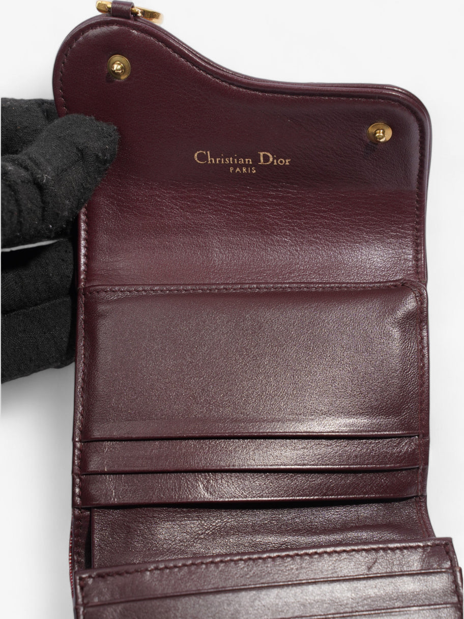 Christian Dior Saddle Card Holder Burgundy Canvas Image 8