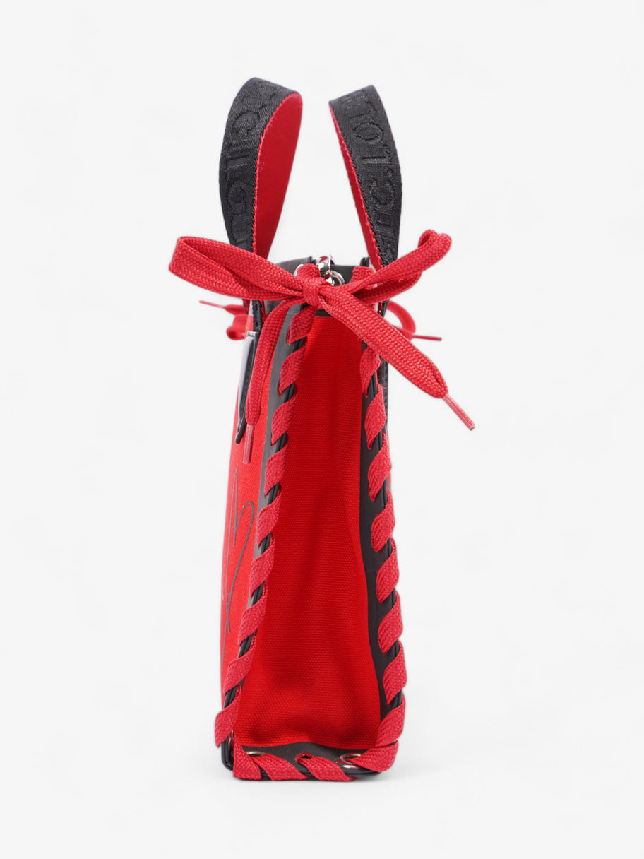 Christian Louboutin Cabalace Shopper Tote Red / Black Canvas Mini Image 3