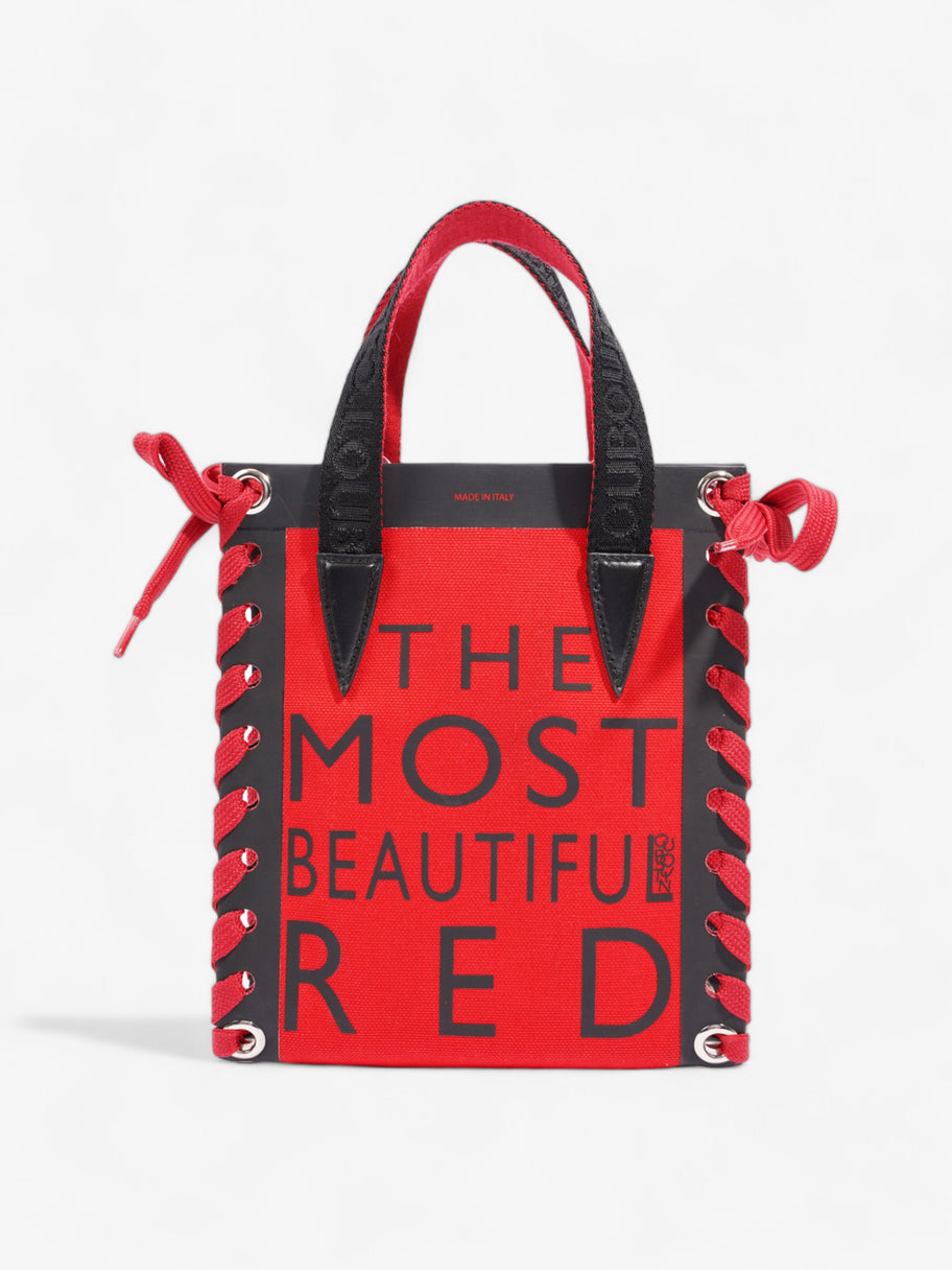 Christian Louboutin Cabalace Shopper Tote Red / Black Canvas Mini Image 4