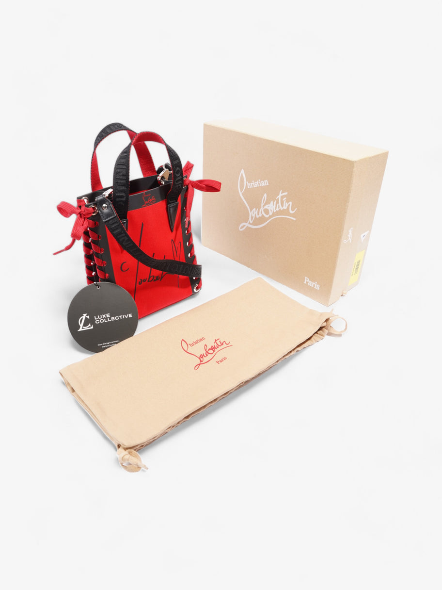 Christian Louboutin Cabalace Shopper Tote Red / Black Canvas Mini Image 8