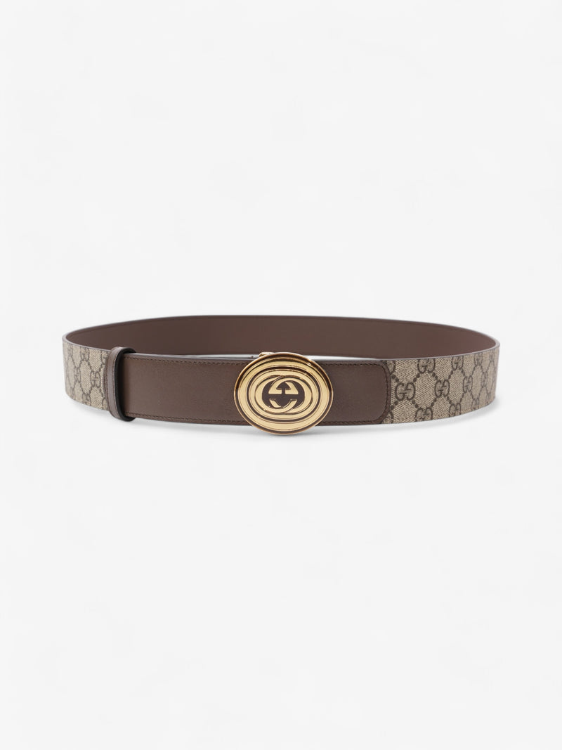  Gucci GG Belt GG Supreme / Brown / Gold Canvas 110cm / 44