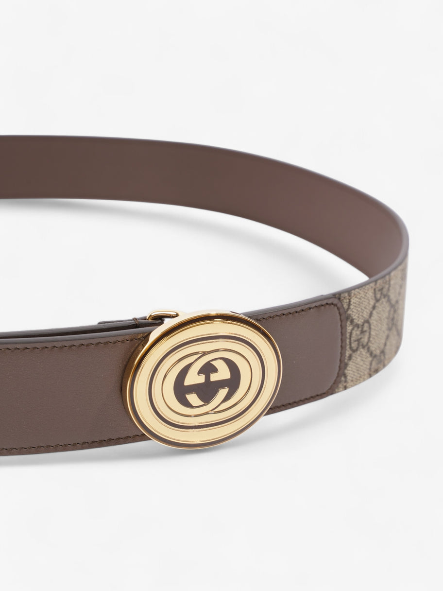 Gucci GG Belt GG Supreme / Brown / Gold Canvas 110cm / 44