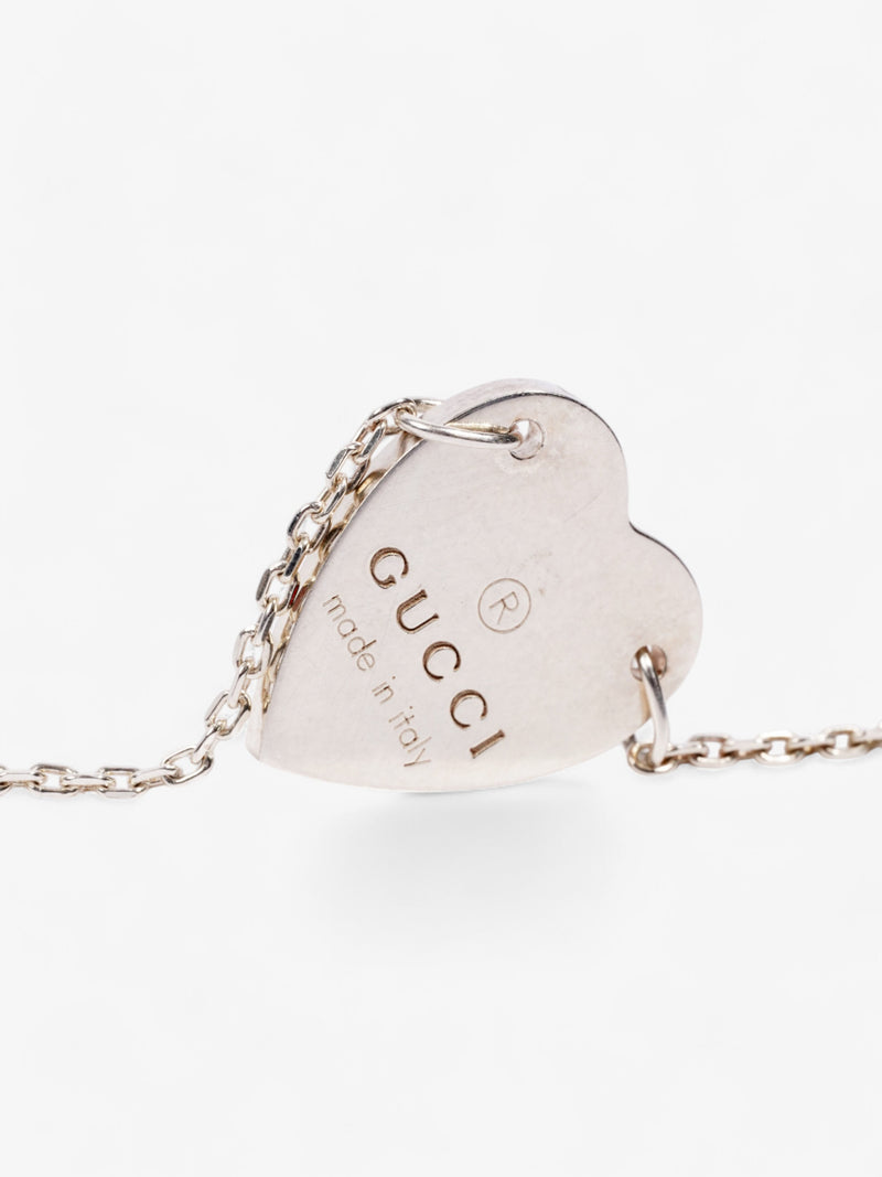  Gucci Trademark Heart Necklace Silver Silver Sterling