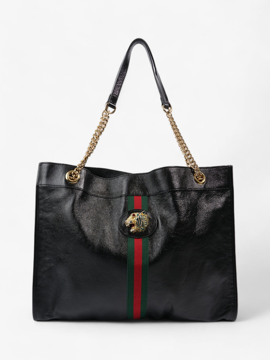 Gucci Rajah Chain Tote Black / Green / Red Leather Large Image 1