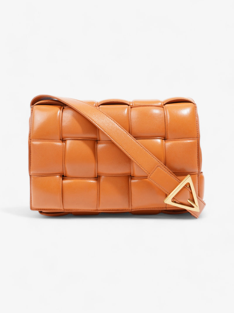  Bottega Veneta Padded Casette Orange Intrecciato Leather Medium