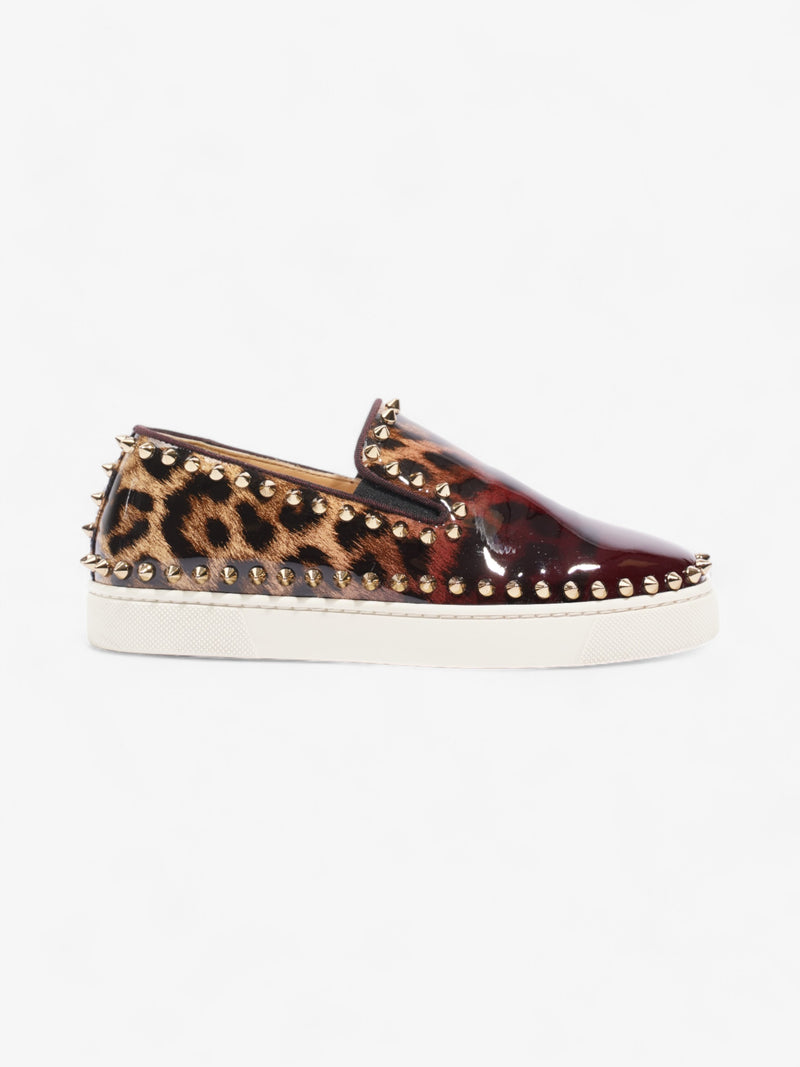  Christian Louboutin Pik Boat Bronze / Leopard Patent Leather EU 35.5 UK 2.5