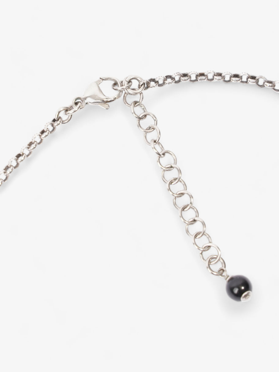 Chanel CC Necklace Silver Tone Base Metal Image 3