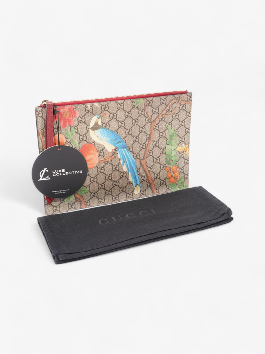 Gucci Floral Bird Clutch Supreme Coated Canvas Image 8