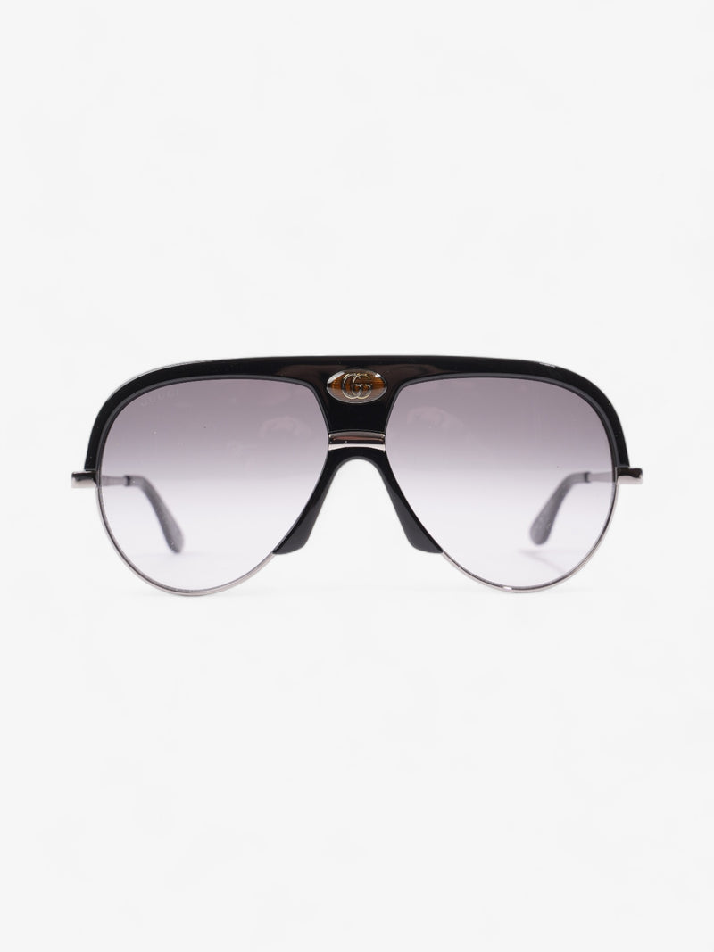  Gucci Navigator Sunglasses Black Acetate 145mm