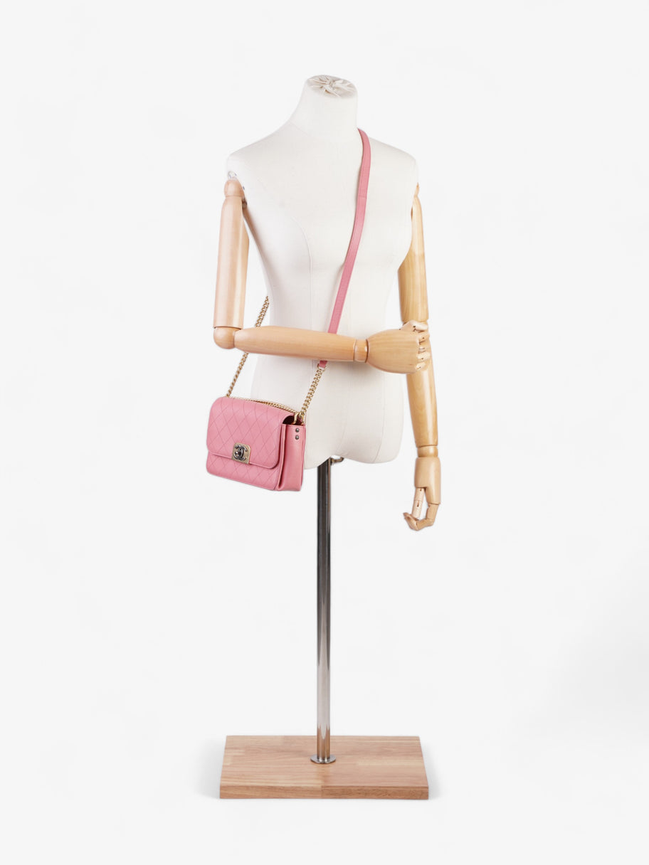 Chanel Quilted Crossbody Bag Pink Calfskin Leather Luxe Collective