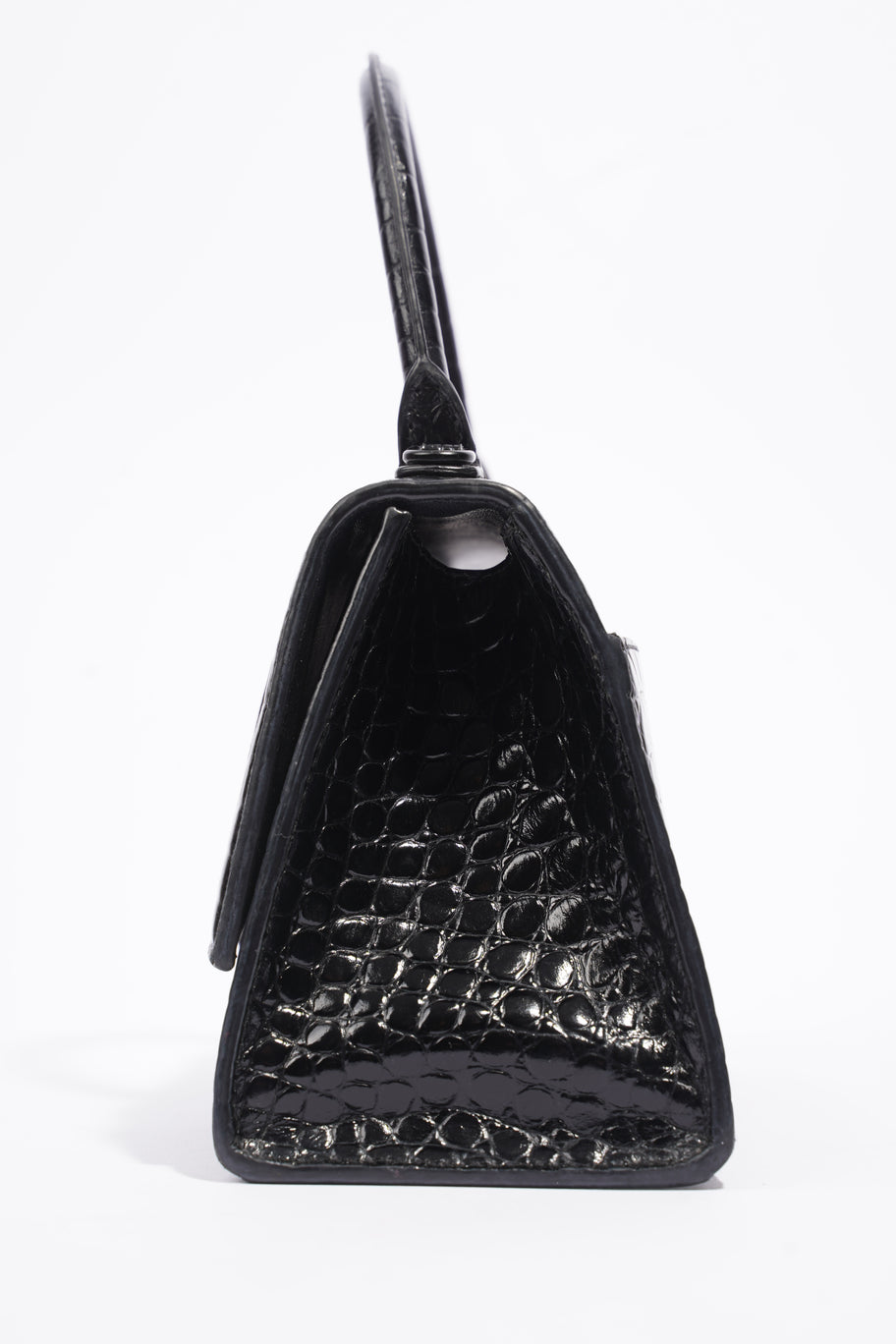 Hourglass Black Embossed Leather Small Image 4