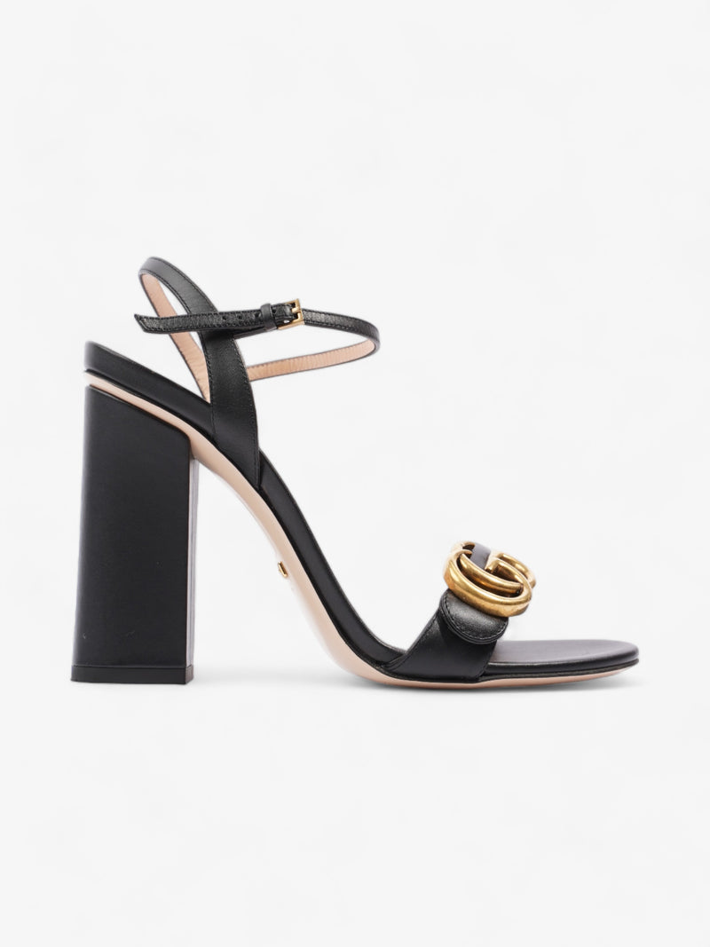  Gucci GG Marmont Heels 85mm Black Leather EU 37 UK 4