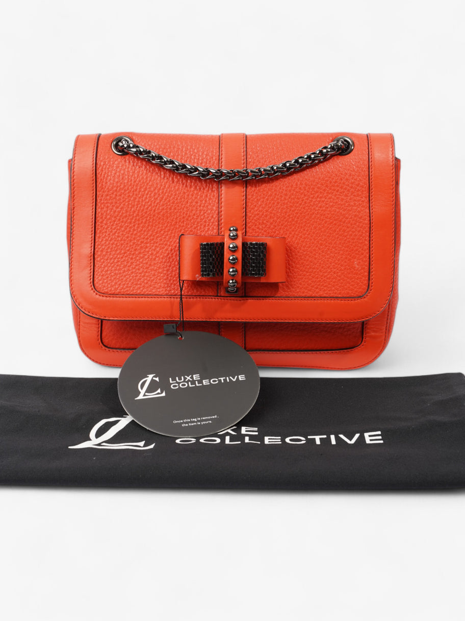 Christian Louboutin Sweet Charity Shoulder Bag Orange Grained Leather Image 10