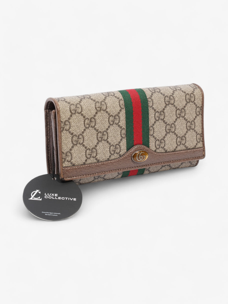 Gucci Ophidia Wallet GG Supreme / Green / Red Coated Canvas Image 8