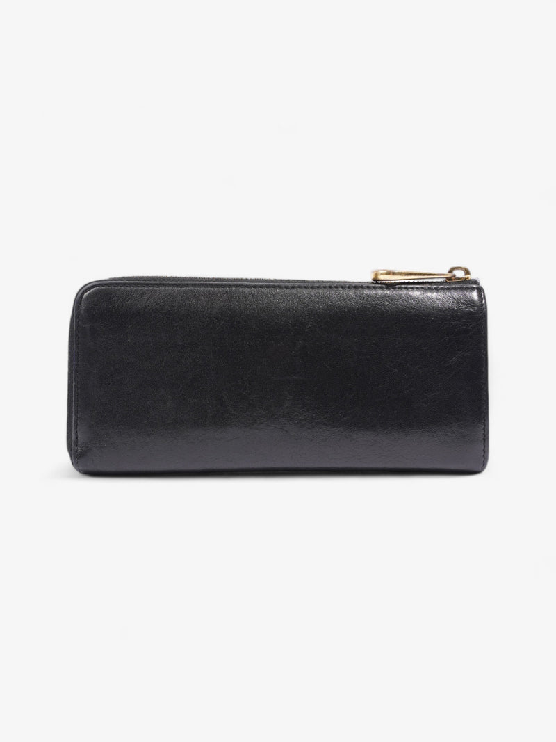  Mulberry Daria Zip Around Wallet Black / Gold Leather Medium