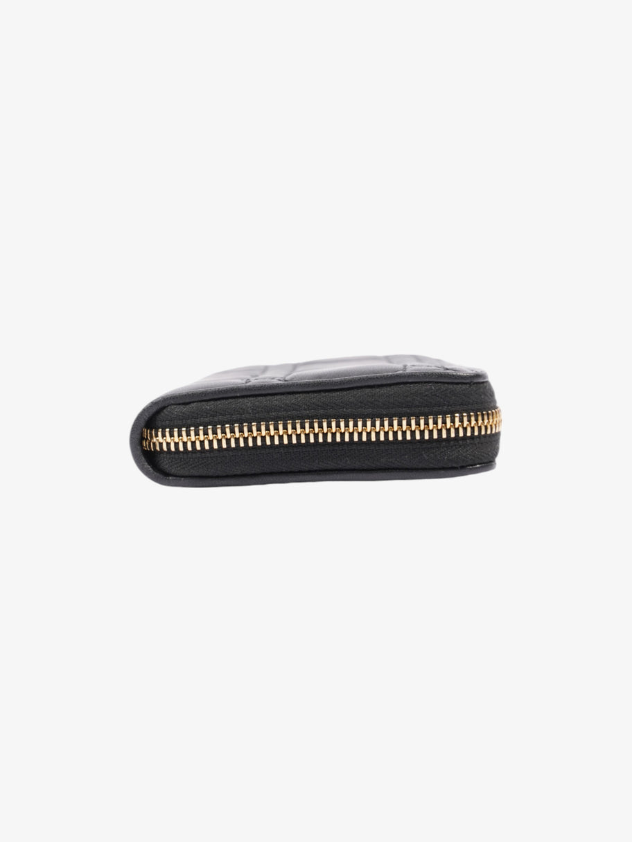 Christian Dior Cannage Zip Around Wallet Black / Gold Lambskin Leather Image 4