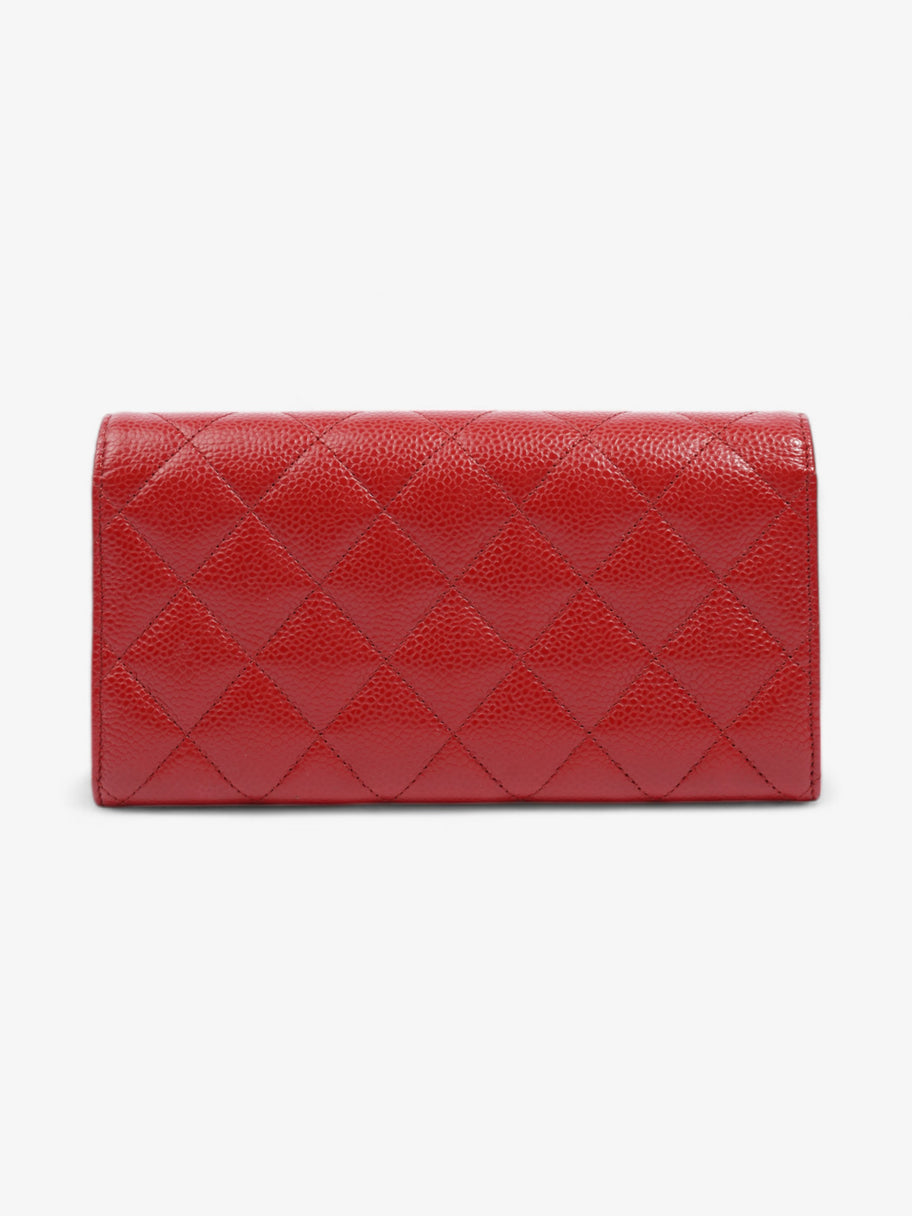 Chanel Interlocking CC Continental Wallet Red Caviar Leather Image 2