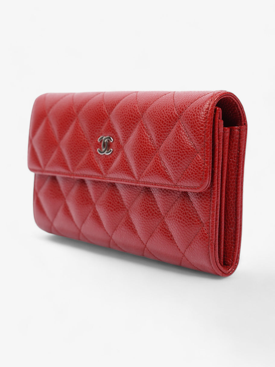 Chanel Interlocking CC Continental Wallet Red Caviar Leather Image 3