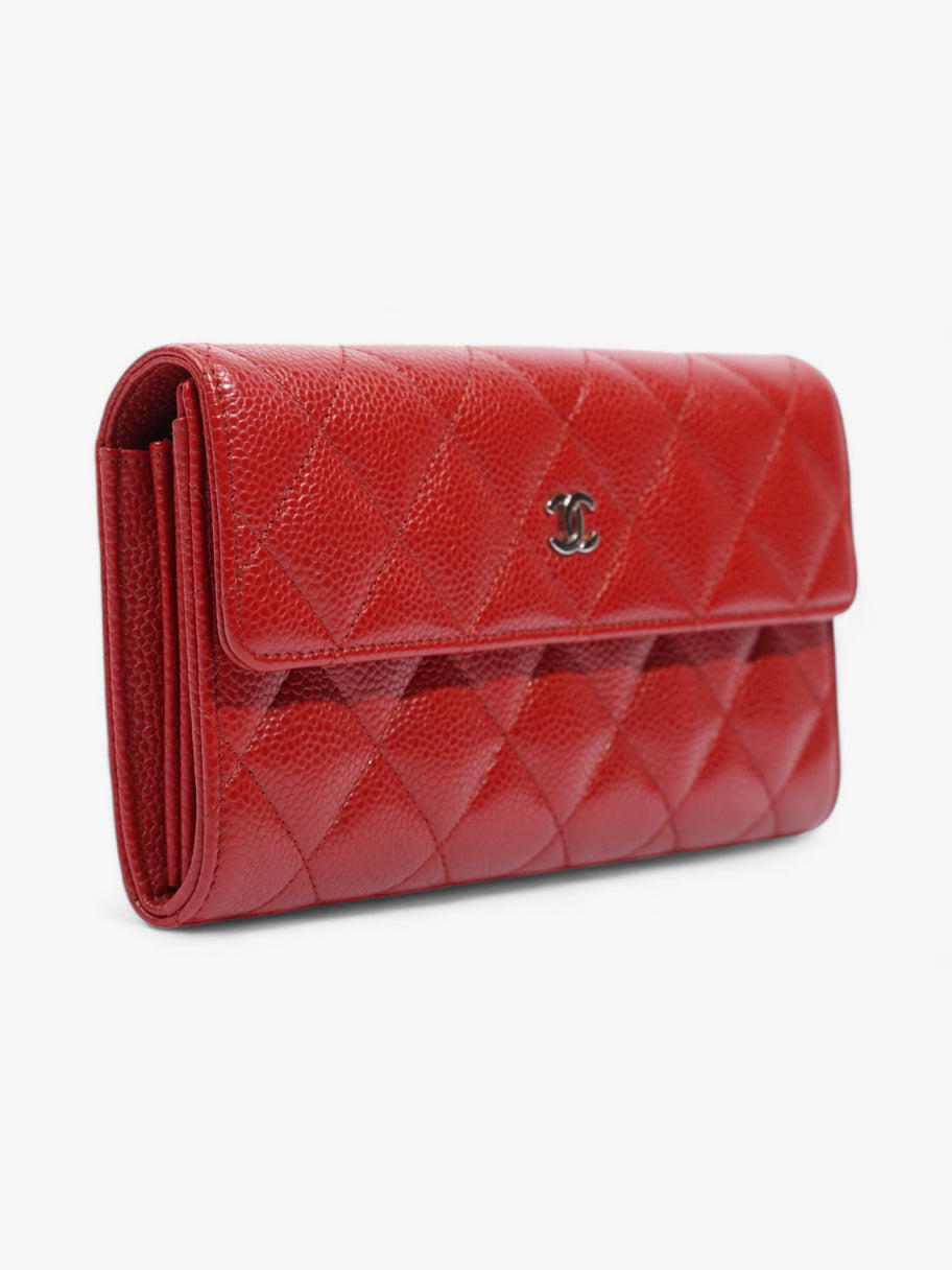 Chanel Interlocking CC Continental Wallet Red Caviar Leather Image 4