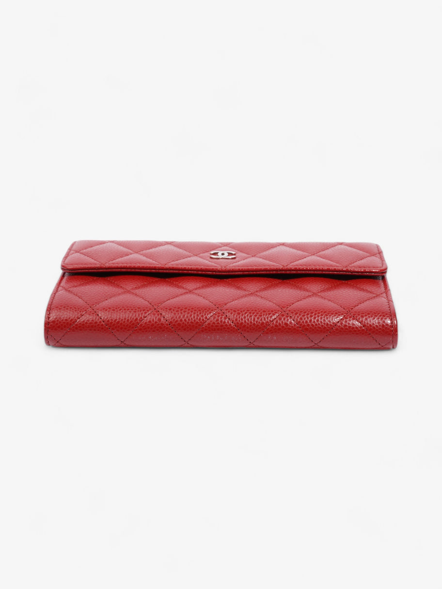 Chanel Interlocking CC Continental Wallet Red Caviar Leather Image 5