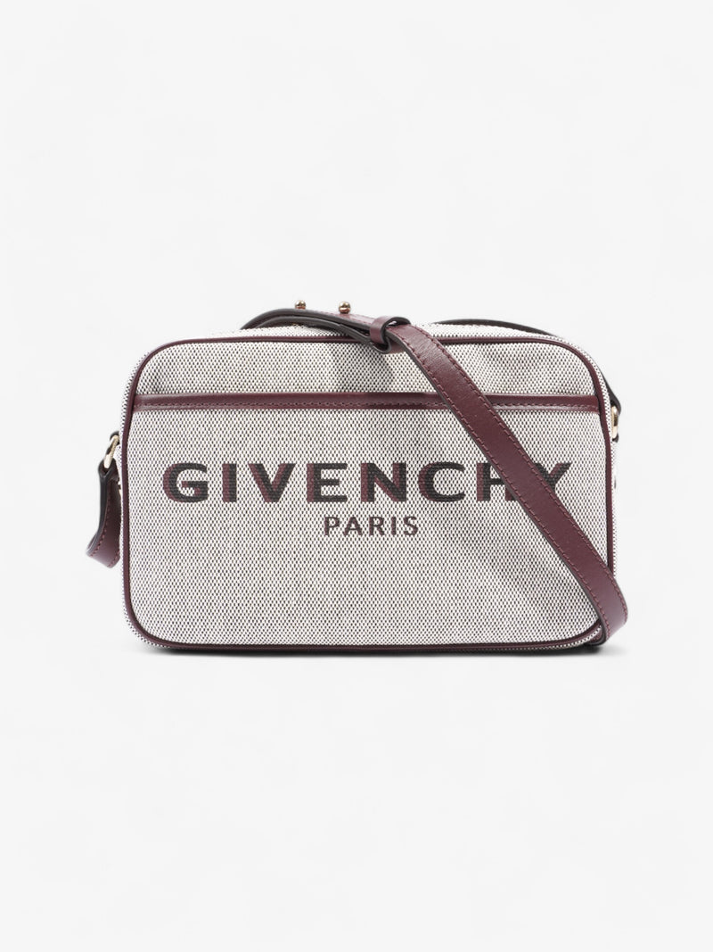  Givenchy Bond Camera Bag Burgundy / Beige Canvas