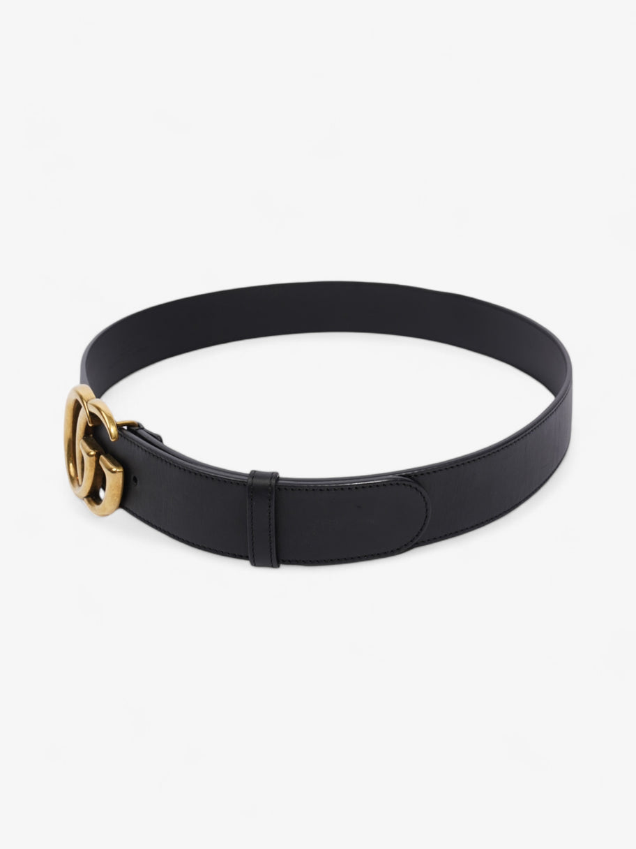 Gucci GG Marmont Wide Belt Black / Gold Leather 95cm / 38