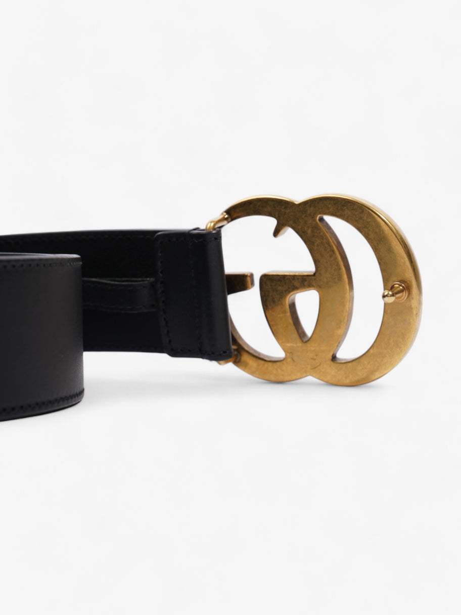 Gucci GG Marmont Wide Belt Black / Gold Leather 95cm / 38