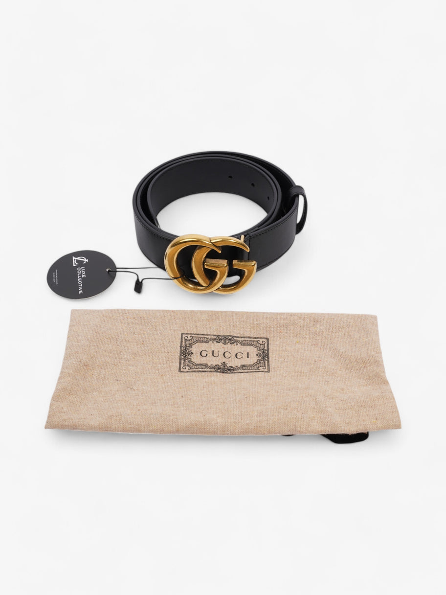 Gucci GG Marmont Wide Belt Black / Gold Leather 95cm / 38