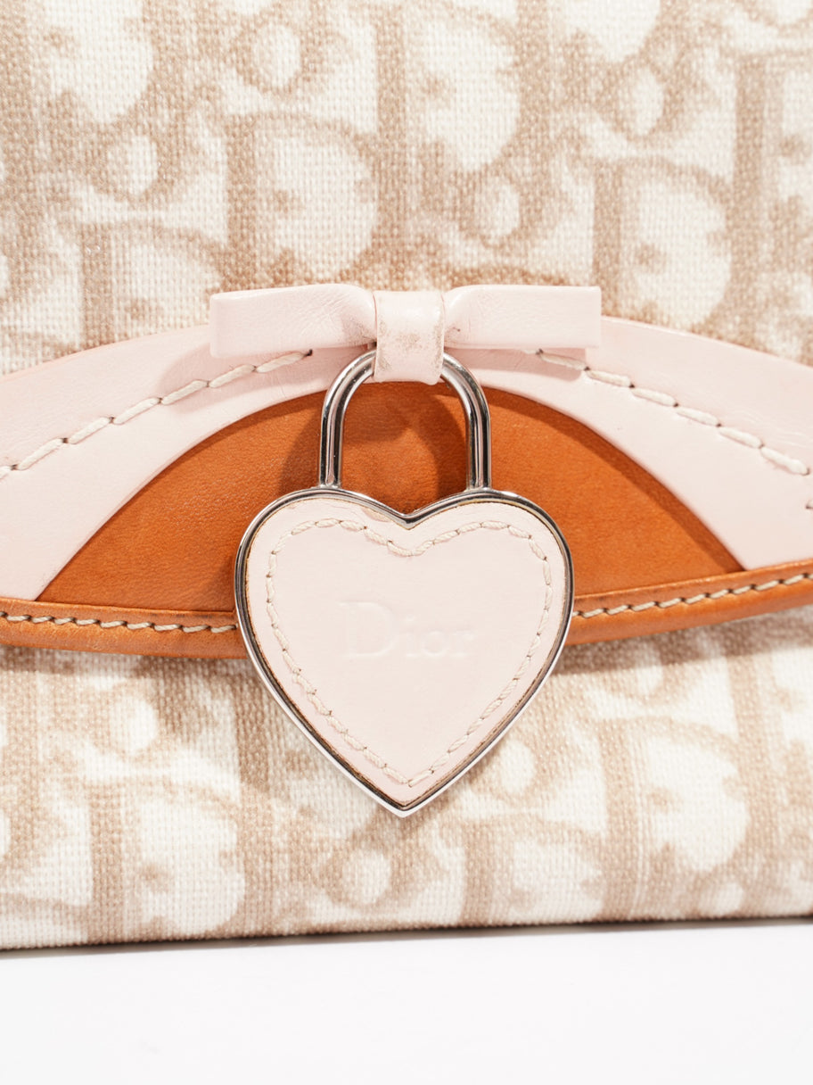 Christian Dior Romantic Shoulder Bag Beige / Pink Canvas Image 7