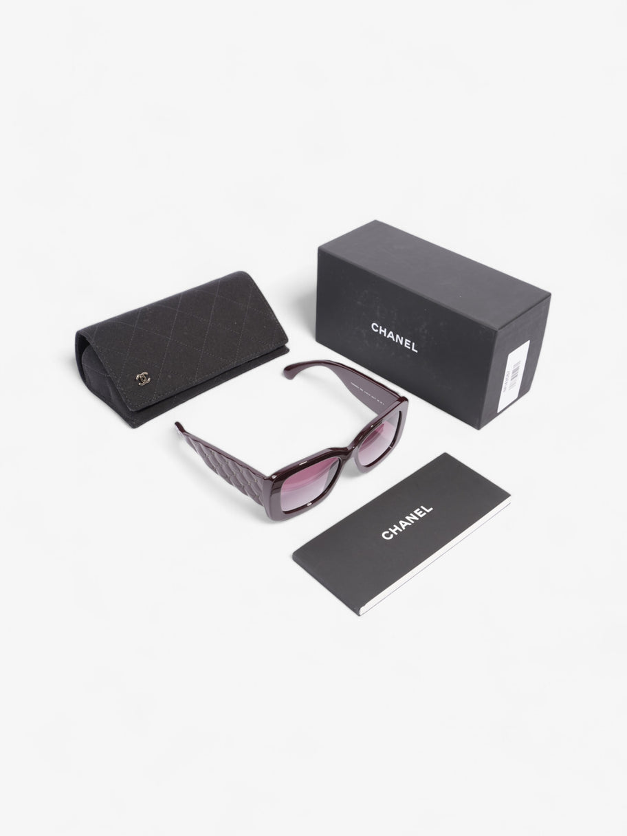 Chanel Rectangle Sunglasses Burgundy Acetate 135mm Image 7