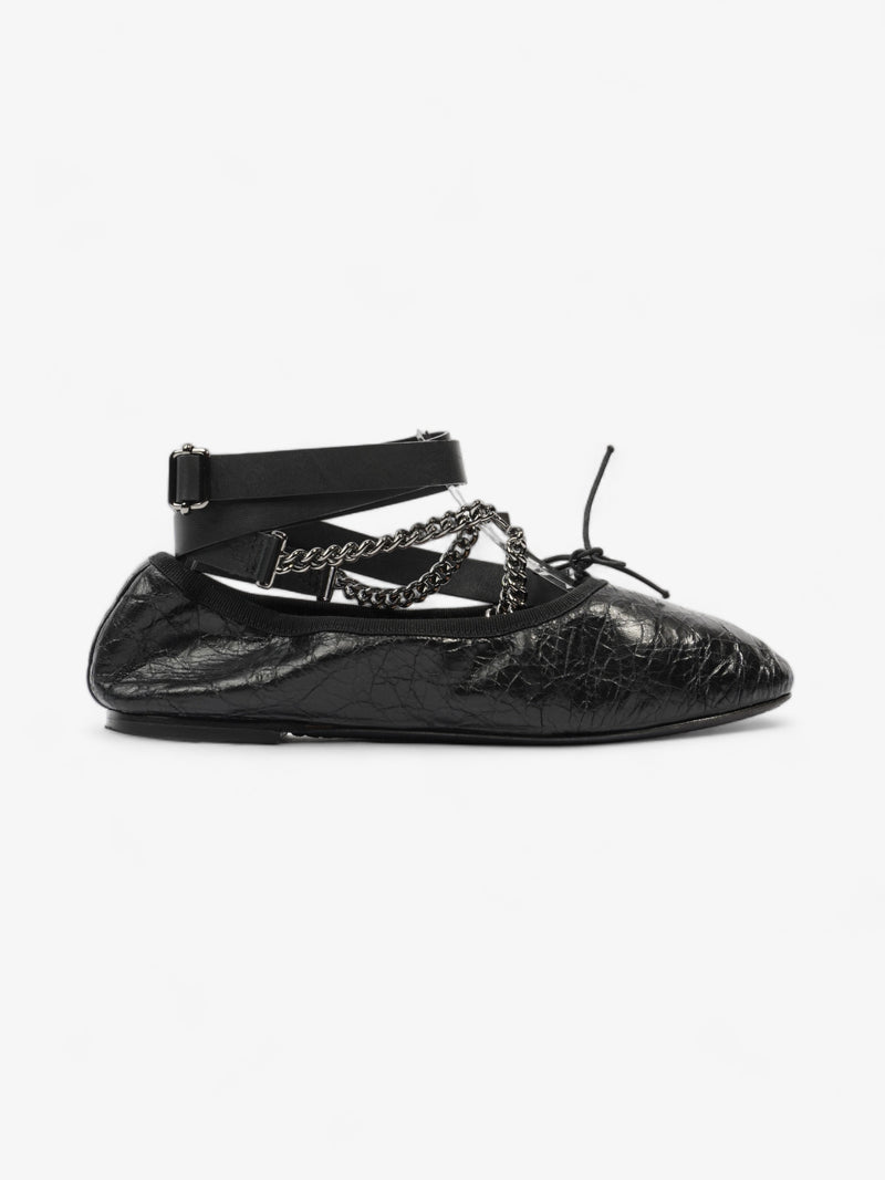  Valentino Rockstud Ballet Flat Black Leather EU 36 UK 3