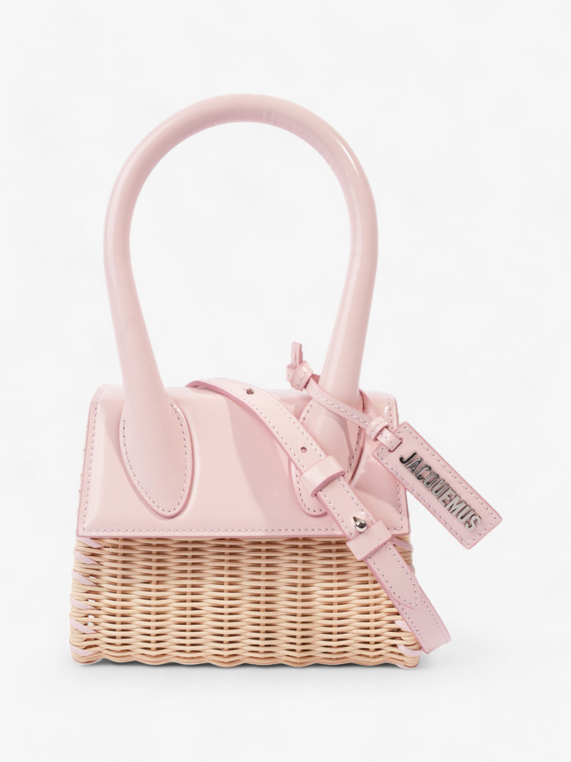  Jacquemus Le Chiquito Moyen Osier Pale Pink Patent Leather