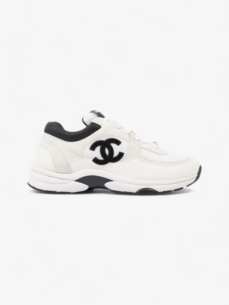  Chanel CC Logo Sneakers  White / Black Mesh EU 39.5 UK 6.5