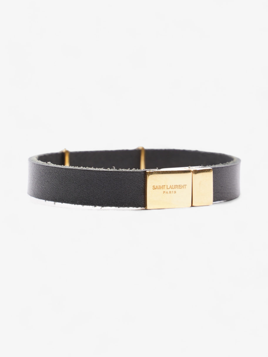 Saint Laurent Opyum Single Wrap Bracelet Black Leather Medium Image 4