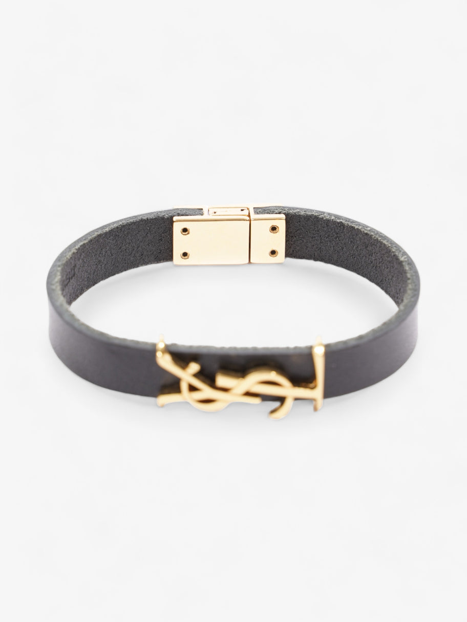 Saint Laurent Opyum Single Wrap Bracelet Black Leather Medium Image 5