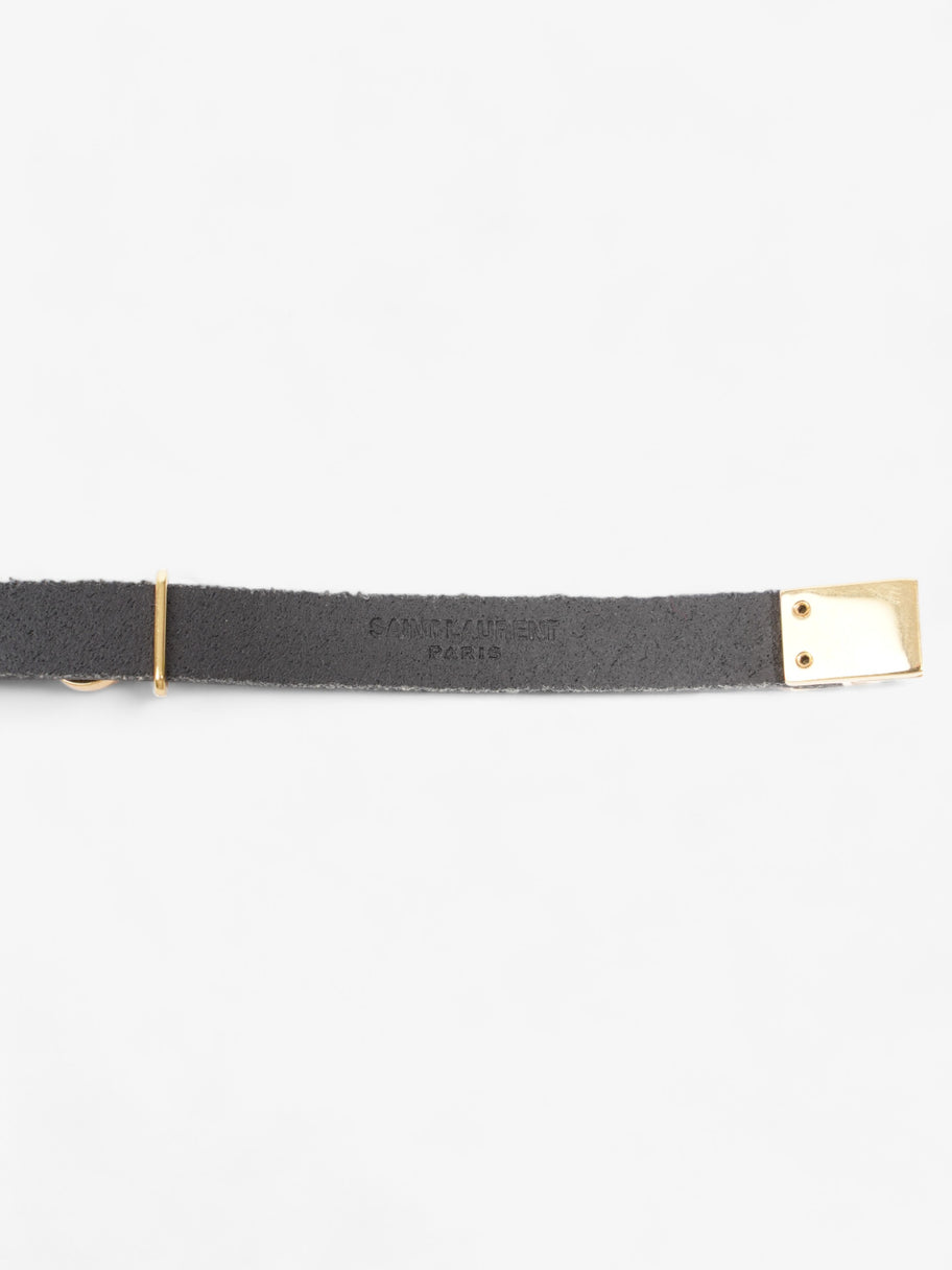 Saint Laurent Opyum Single Wrap Bracelet Black Leather Medium Image 7