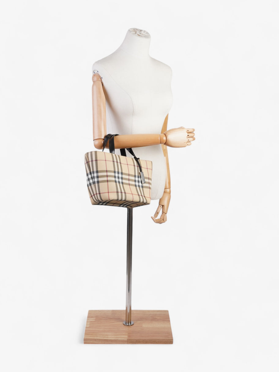 Burberry Check Tote House Check / Black Canvas Small Image 2