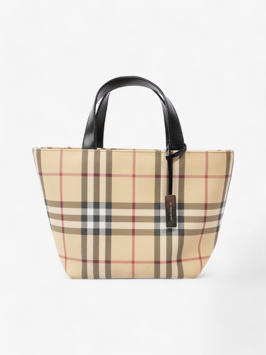 Burberry Check Tote House Check / Black Canvas Small Image 1